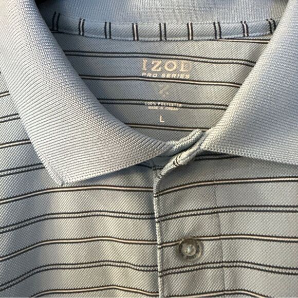 Izod Blue Polo Shirt with Classic Collar and Short Sleeves - Picture 3 of 6